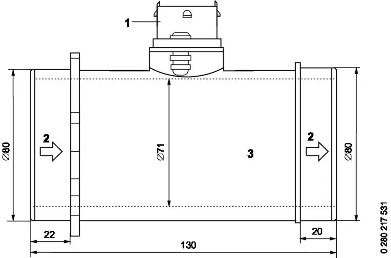 Handler.Part Air mass sensor Bosch 0280218087 3