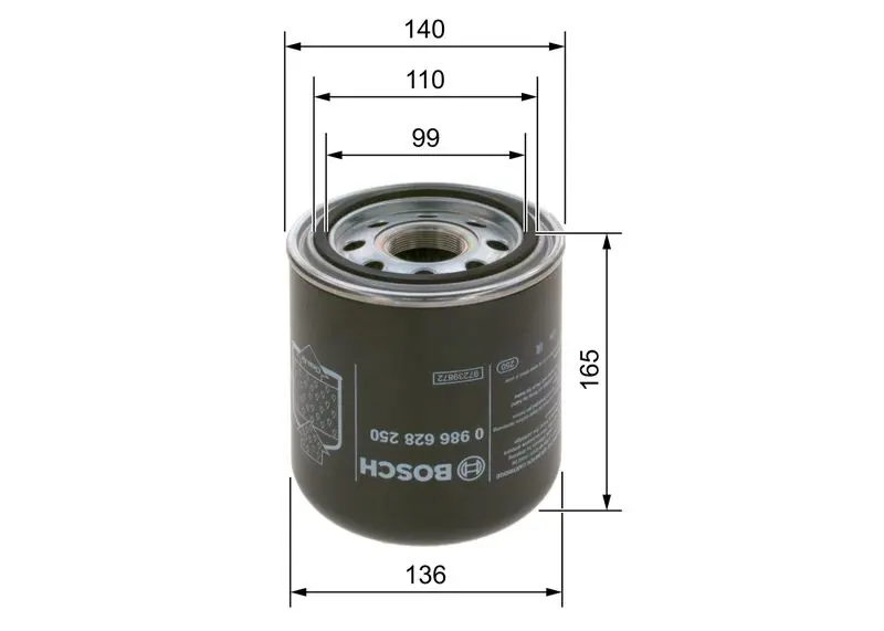 Handler.Part Air dryer cartridge, compressed-air system Bosch 0986628250 5