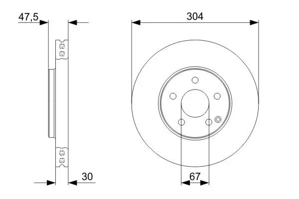 Handler.Part Brake disc Bosch 0986479333 5