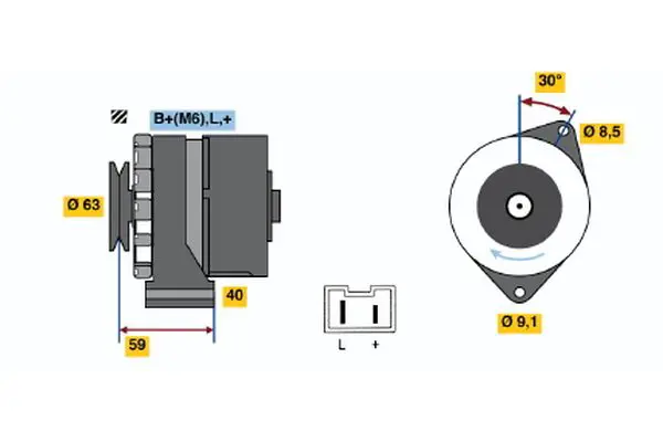 Handler.Part Alternator Bosch 0986032261 1