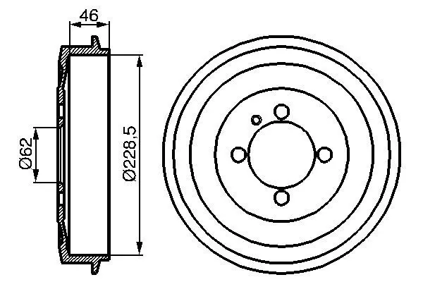 Handler.Part Brake drum Bosch 0986477039 1