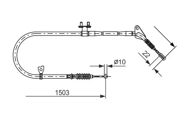 Handler.Part Cable, parking brake Bosch 1987477493 1