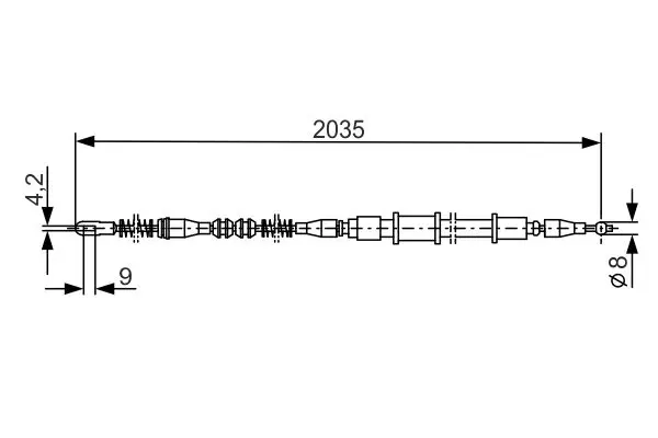 Handler.Part Cable, parking brake Bosch 1987477243 1