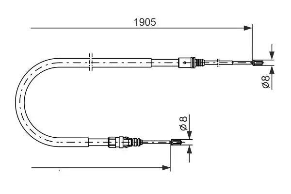 Handler.Part Cable, parking brake Bosch 1987477237 1