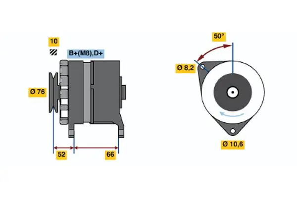 Handler.Part Alternator Bosch 0986036961 1