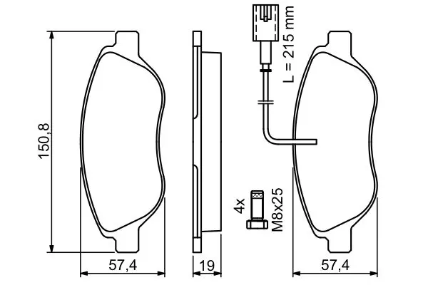 Handler.Part Brake pad set, disc brake Bosch 0986424595 5