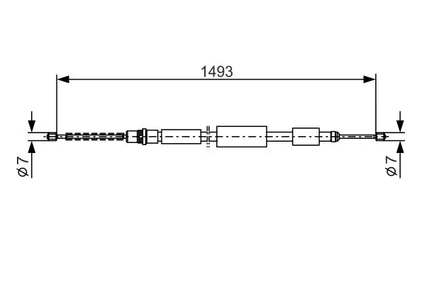 Handler.Part Cable, parking brake Bosch 1987477323 1