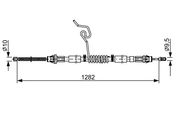 Handler.Part Cable, parking brake Bosch 1987482462 1