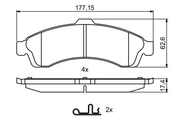 Handler.Part Brake pad set, disc brake Bosch 0986494854 7