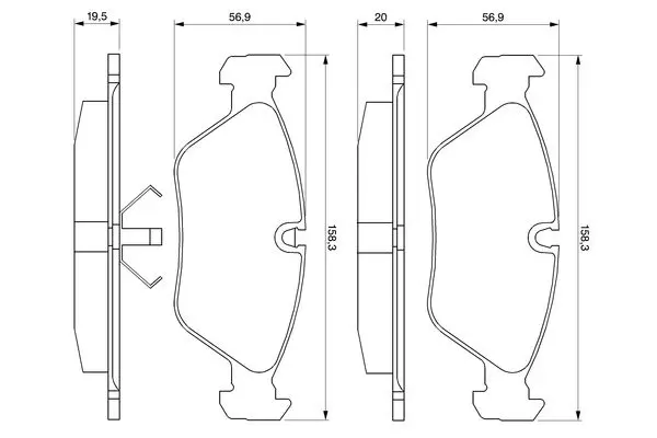 Handler.Part Brake pad set, disc brake Bosch 0986467570 1