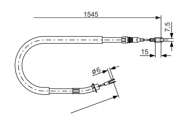 Handler.Part Cable, parking brake Bosch 1987477857 1