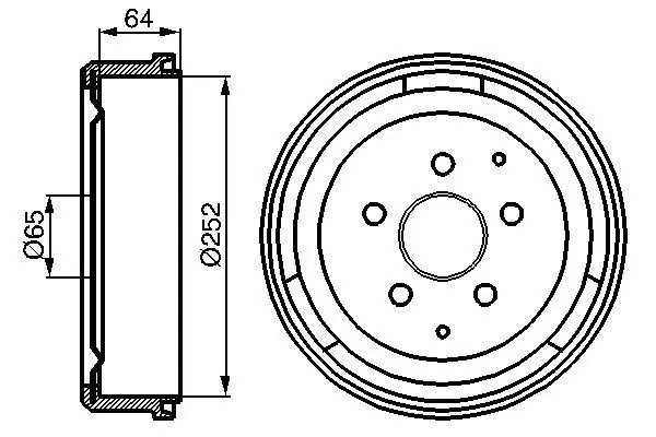 Handler.Part Brake drum Bosch 0986477033 1