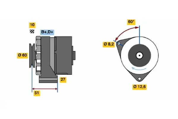 Handler.Part Alternator Bosch 0986031280 1