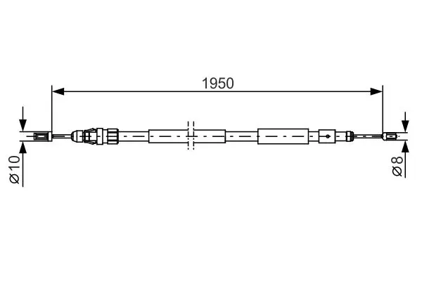 Handler.Part Cable, parking brake Bosch 1987482320 1