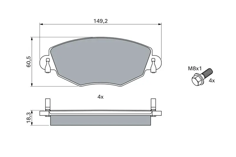 Handler.Part Brake pad set, disc brake Bosch 0986494026 5