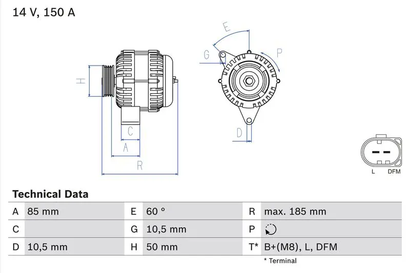 Handler.Part Alternator Bosch 0986047550 1