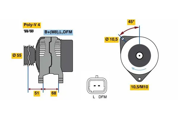 Handler.Part Alternator Bosch 0986080680 1