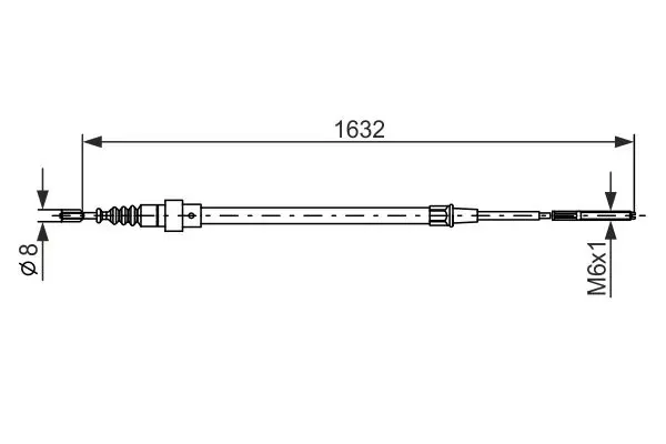 Handler.Part Cable, parking brake Bosch 1987477204 1