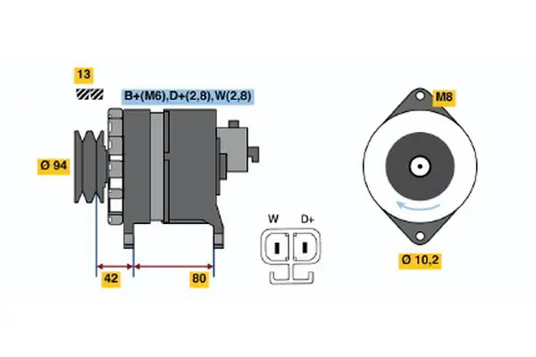 Handler.Part Alternator Bosch 6033GB4008 1