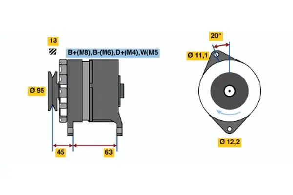 Handler.Part Alternator Bosch 0120469037 5