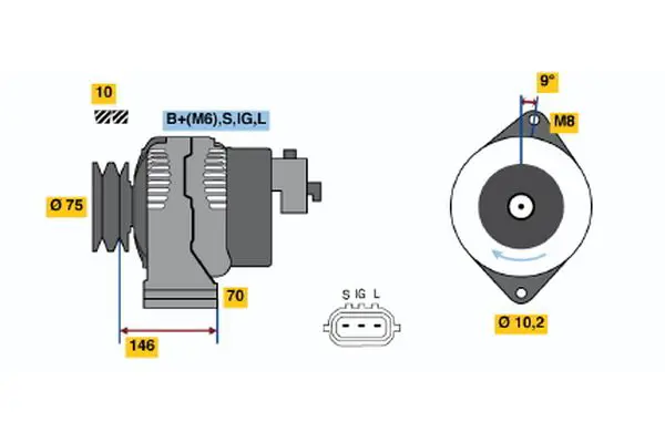 Handler.Part Alternator Bosch 0986046381 1