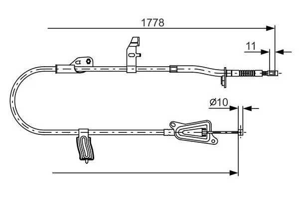 Handler.Part Cable, parking brake Bosch 1987482305 1