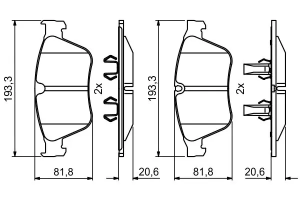 Handler.Part Brake pad set, disc brake Bosch 0986494875 7