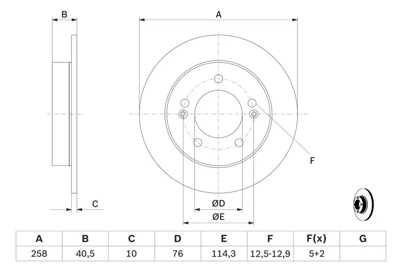 Handler.Part Brake disc Bosch 0986479059 5