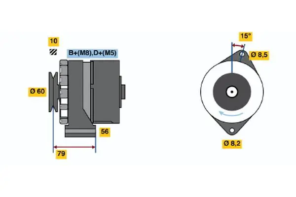 Handler.Part Alternator Bosch 0986035010 1