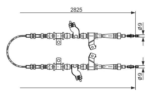 Handler.Part Cable, parking brake Bosch 1987477718 1