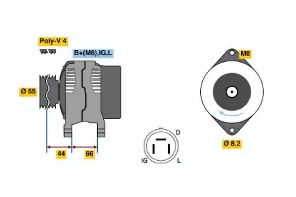 Handler.Part Alternator Bosch 0986038151 1