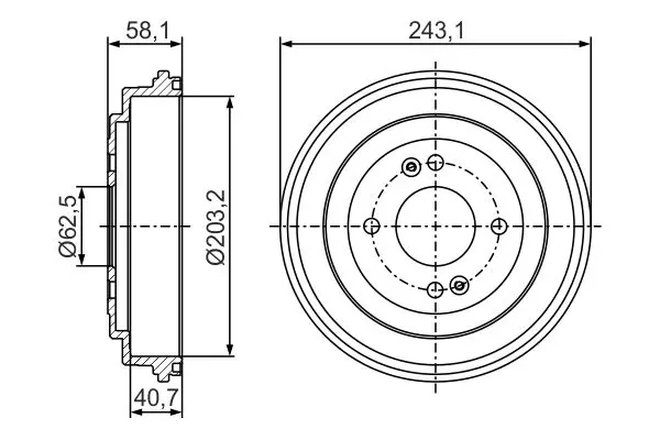 Handler.Part Brake drum Bosch 0986477298 5