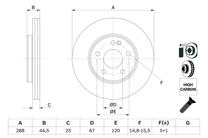 Handler.Part Brake disc Bosch 0986479234 5