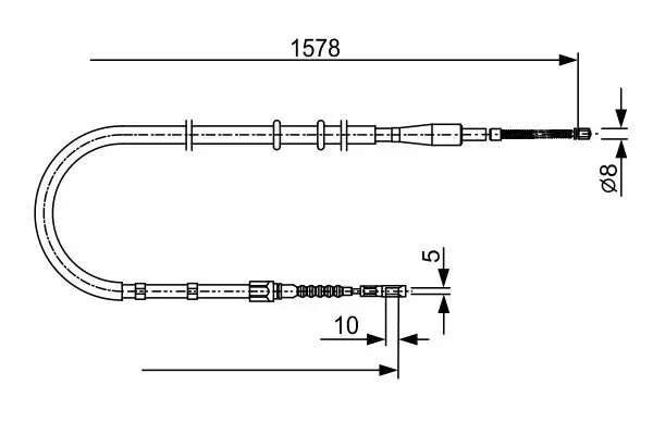 Handler.Part Cable, parking brake Bosch 1987477884 5