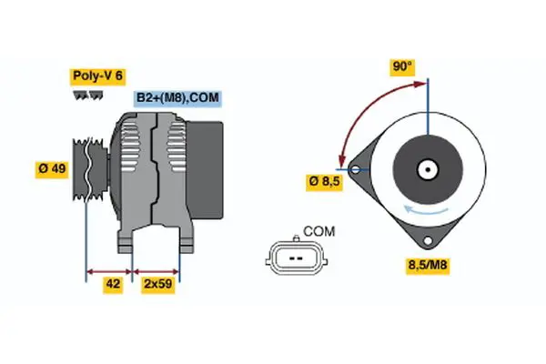 Handler.Part Alternator Bosch 0986048060 1