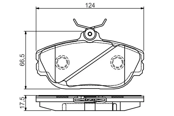 Handler.Part Brake pad set, disc brake Bosch 0986495124 1