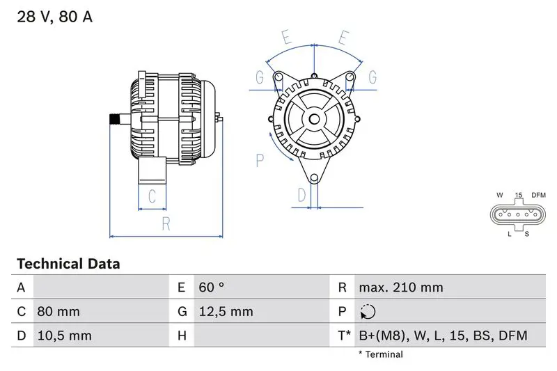 Handler.Part Alternator Bosch 0986048100 1