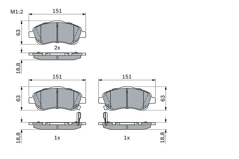 Handler.Part Brake pad set, disc brake Bosch 0986494054 5