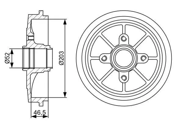 Handler.Part Brake drum Bosch 0986477126 1