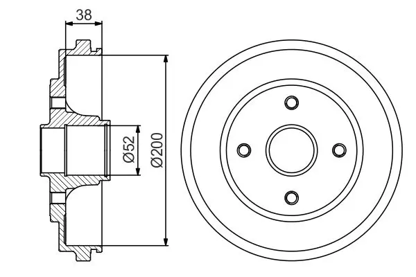 Handler.Part Brake drum Bosch 0986477229 1