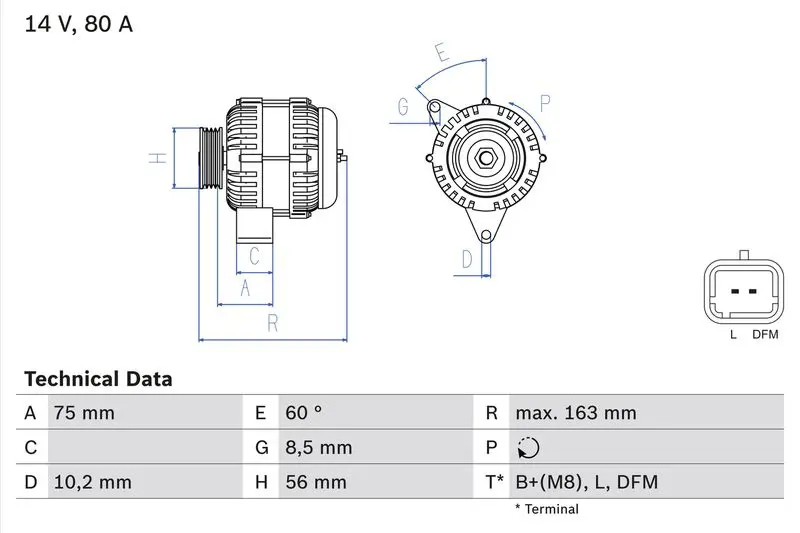 Handler.Part Alternator Bosch 0986049630 1