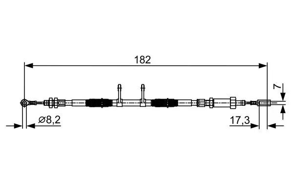 Handler.Part Cable, parking brake Bosch 1987482450 1