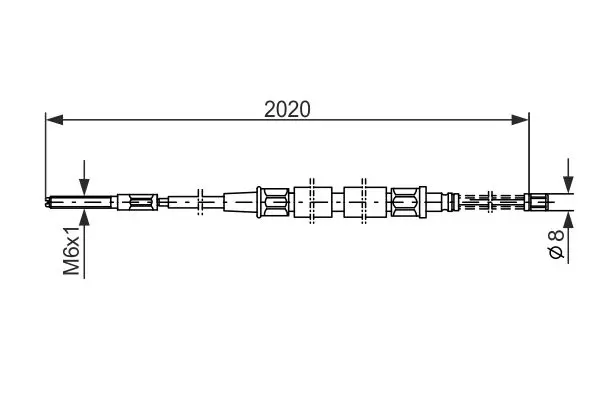 Handler.Part Cable, parking brake Bosch 1987477322 1