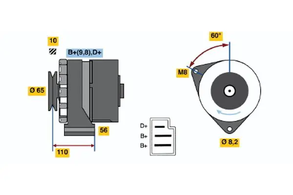 Handler.Part Alternator Bosch 0986033760 1