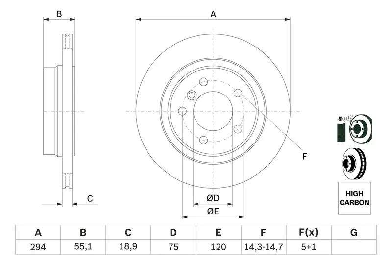 Handler.Part Brake disc Bosch 0986478570 5