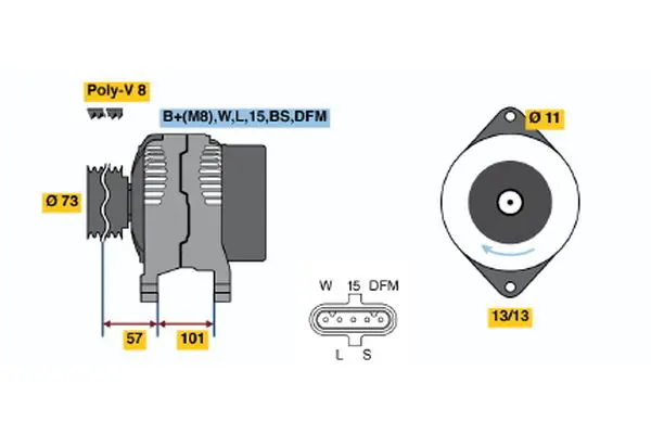 Handler.Part Alternator Bosch 0124655012 5