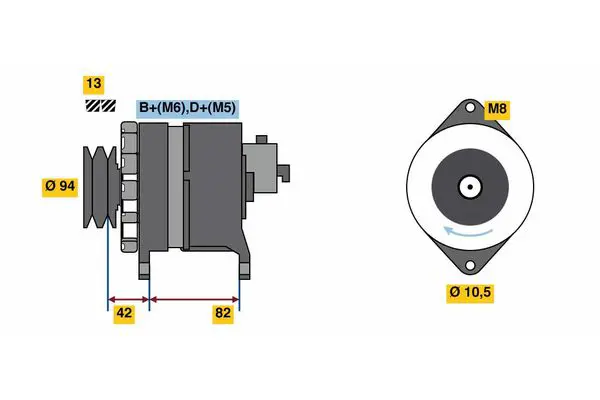 Handler.Part Alternator Bosch 0986049850 1