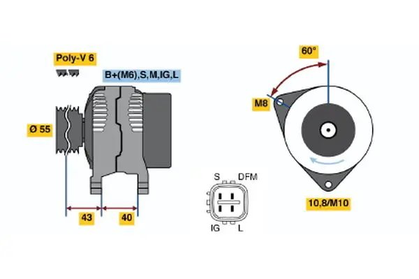 Handler.Part Alternator Bosch 0124315016 1