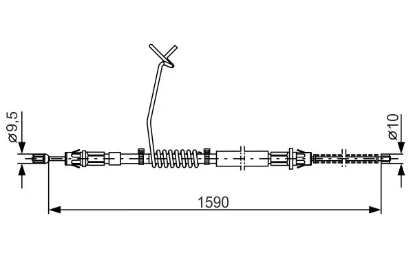 Handler.Part Cable, parking brake Bosch 1987477175 1