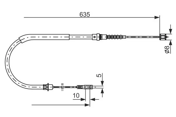 Handler.Part Cable, parking brake Bosch 1987477567 5